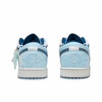 Custom Air Jordan 1 Blue White Sliver Snowflakes Low