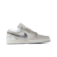 Custom Air Jordan 1 Light Grey Black Graffiti Low