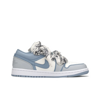 Custom Air Jordan 1 Dull Blue Flowers Low