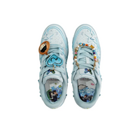 Custom Sneaker Light Blue Stars And Butterflies