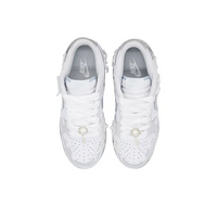 Custom Dunk White Embroidery Flowers Wedding Shoes