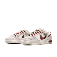 Custom Dunk Extra Lace Dark Red Rose Pink