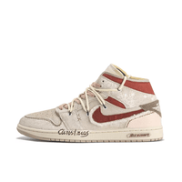 Custom Air Jordan 1 Christmas Beige Red Snowflakes High