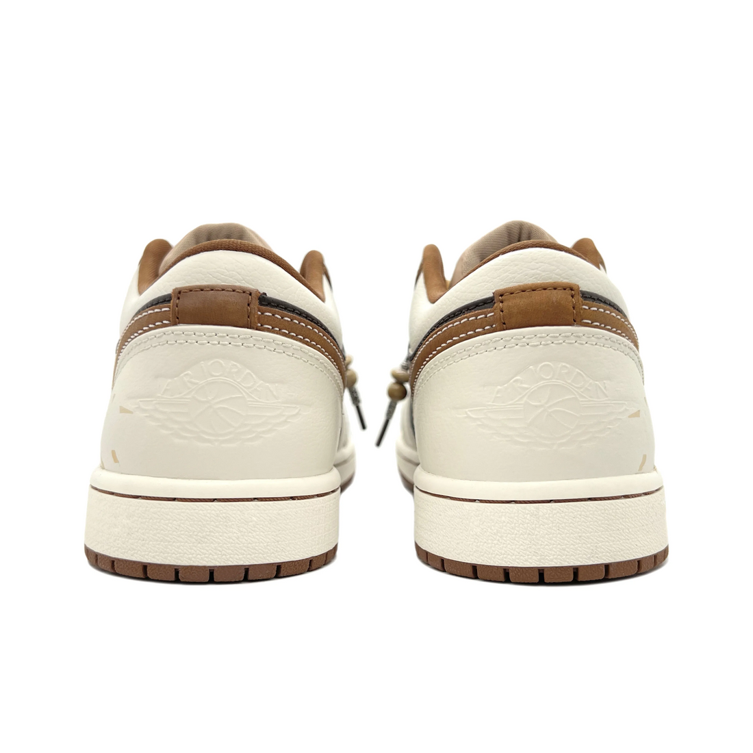 Custom Air Jordan 1 Beige Black Grey-green Low (Copy)