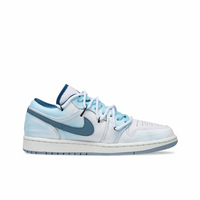 Custom Air Jordan 1 Blue White Sliver Snowflakes Low