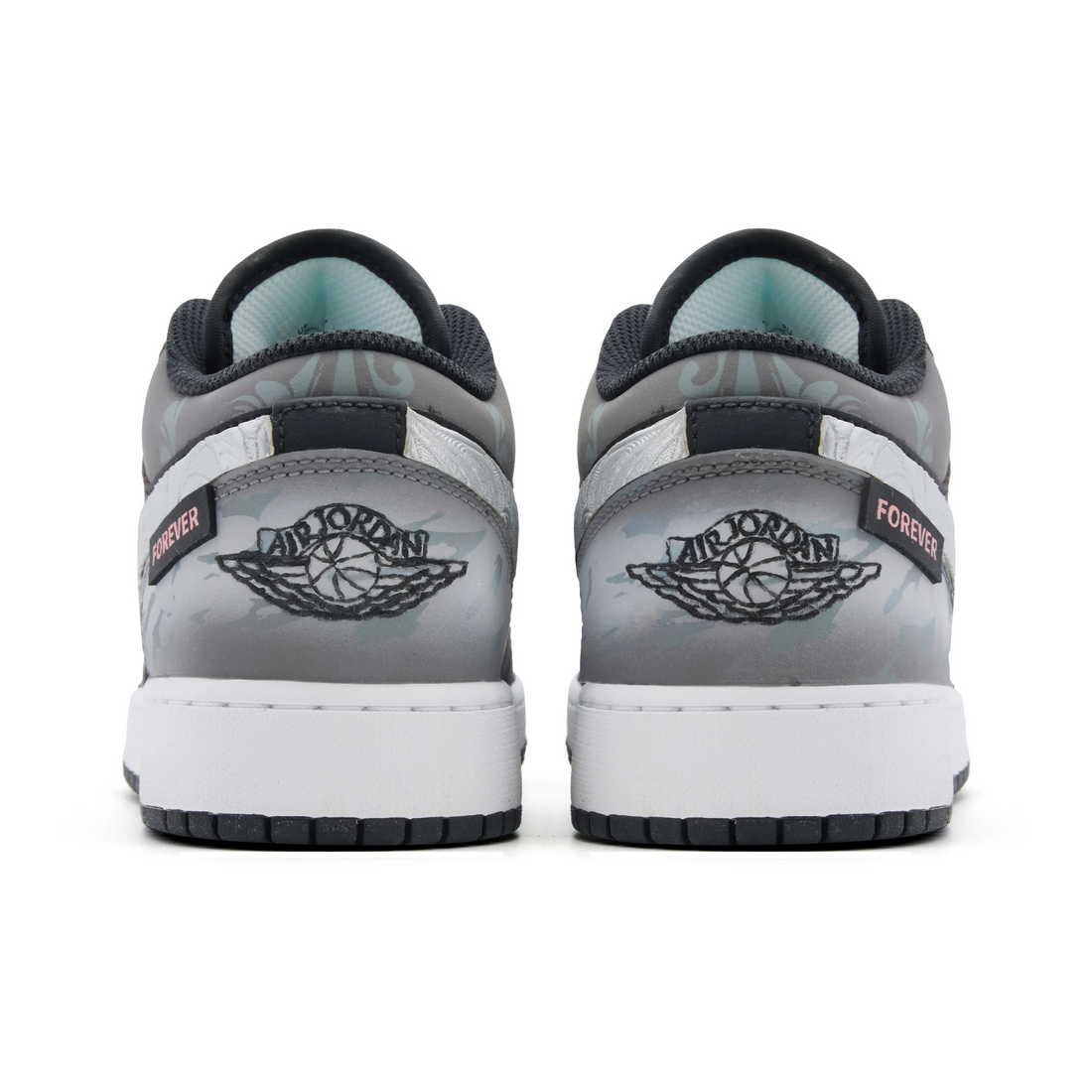Custom Air Jordan 1 Gray-black Gradient Low