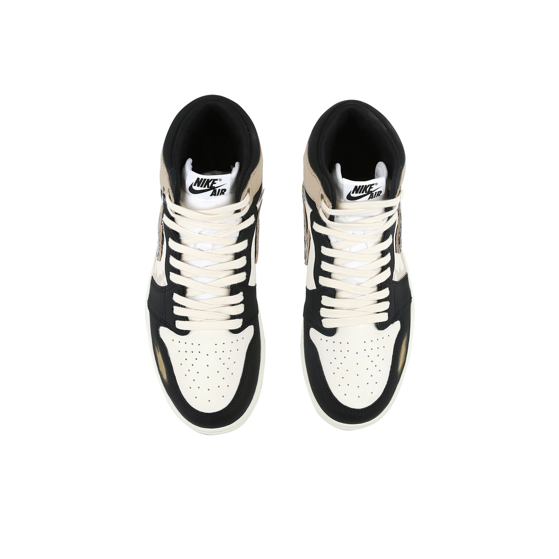 Custom Air Jordan 1 Black Light Brown Snake Scales High