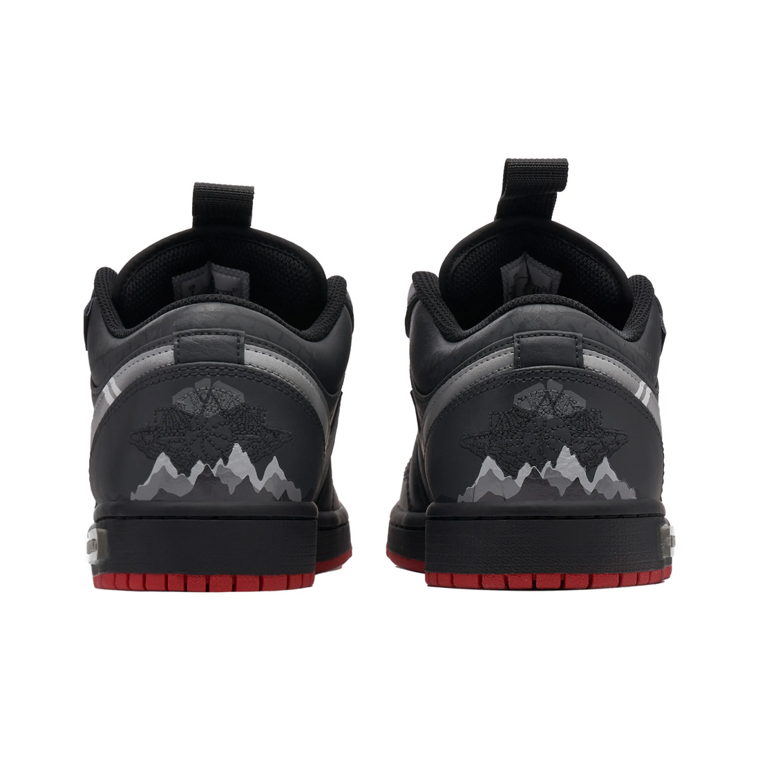 Custom Air Jordan 1 Black Grey Red Low