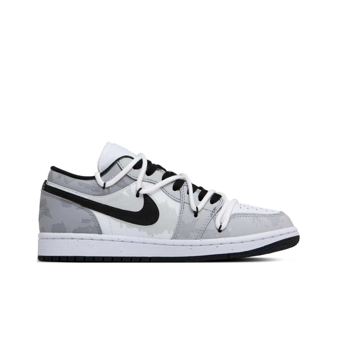 Custom Air Jordan 1 Black Gray Snow Mountain Graffiti