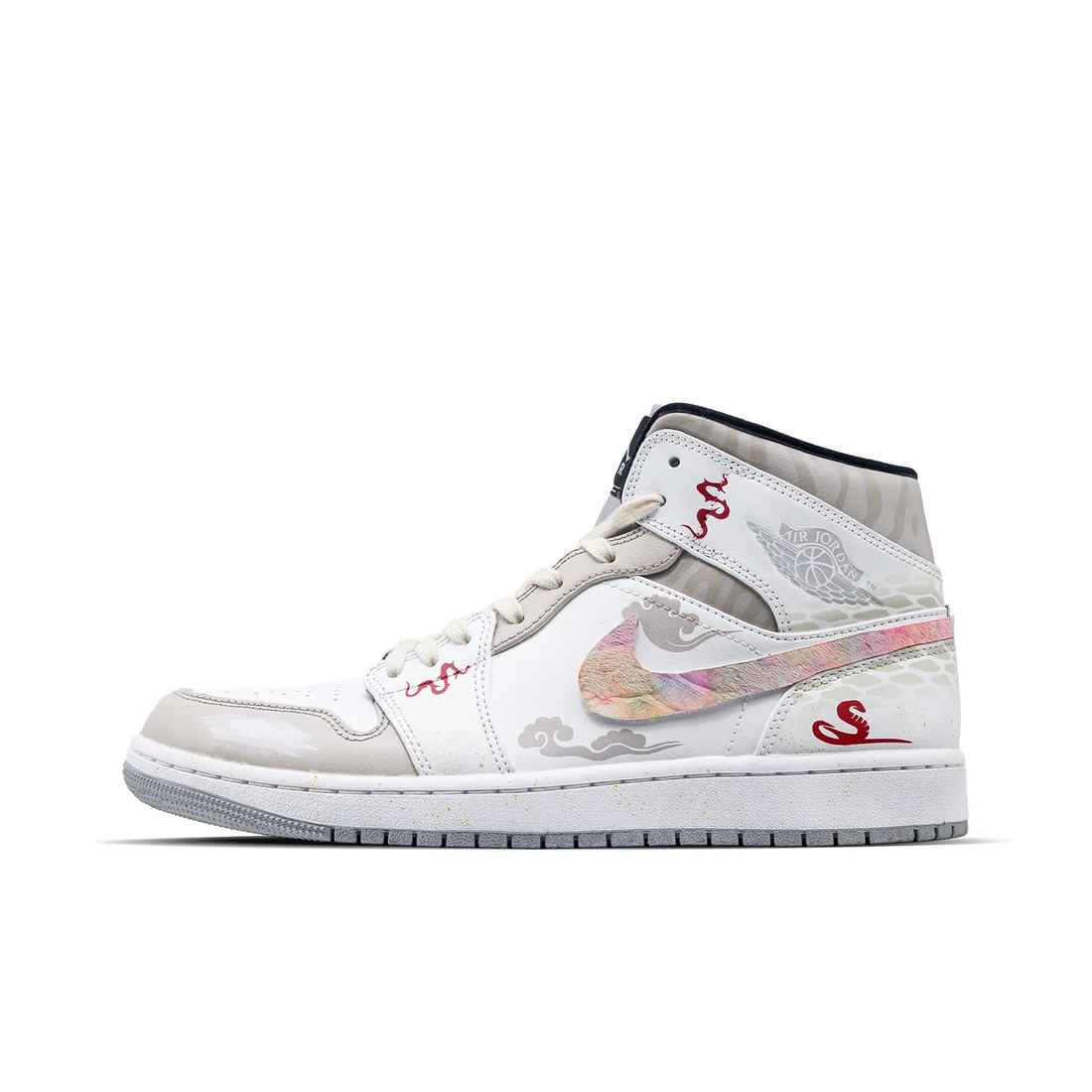 Custom Air Jordan 1 Milky Brown Colorful Swoosh High