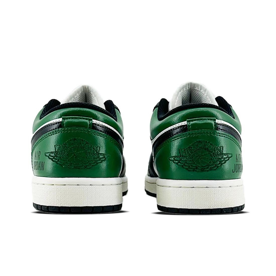 Custom Air Jordan 1 Black White Green Low
