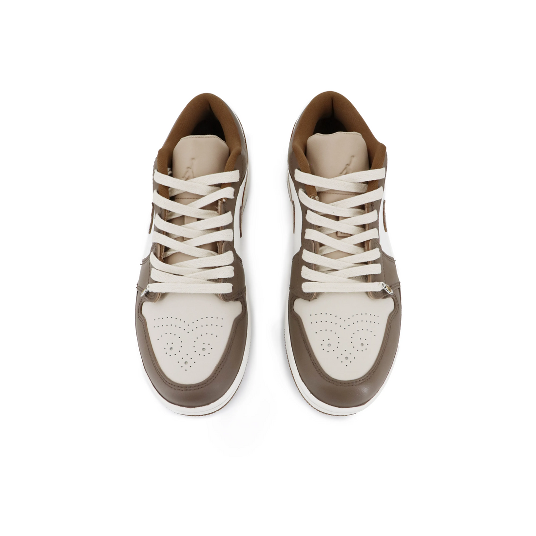 Custom Air Jordan 1 Brown White Clouds Low