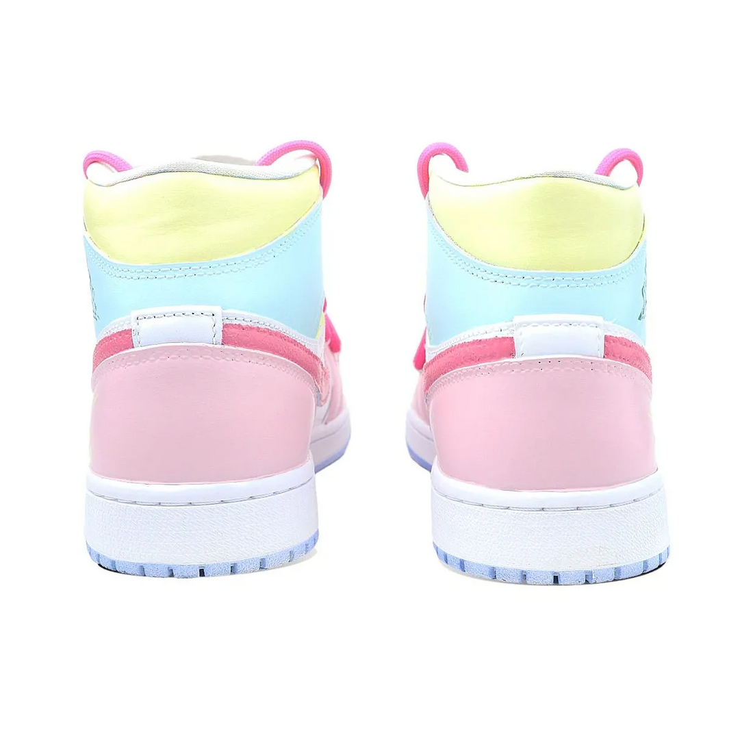 Custom Air Jordan 1 Blue Yellow Pink With Spots