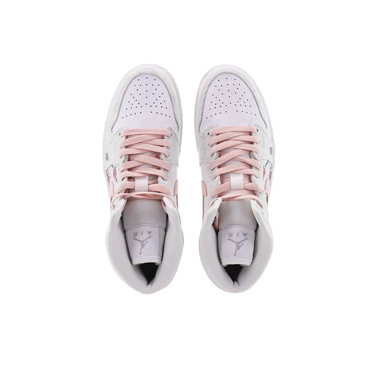 Custom Air Jordan 1 Grey Pink Red Black Plum Bossom