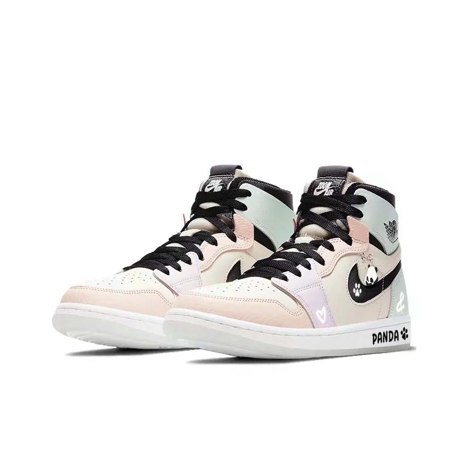 Custom Air Jordan 1 Light Orange Green Purple Black White Panda