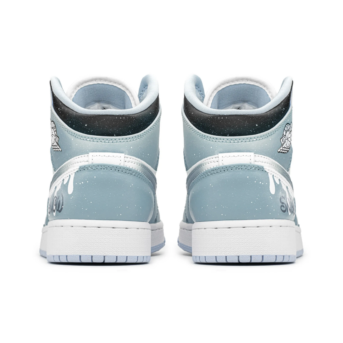 Custom Air Jordan 1 Black Blue Pentagrams