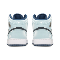 Custom Air Jordan 1 Blue White Snowflakes