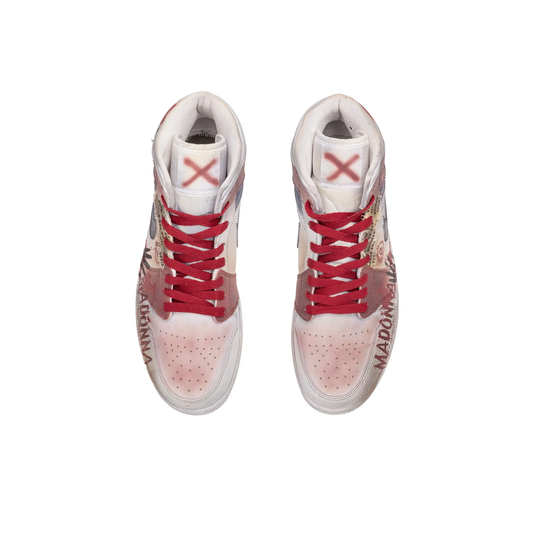 Custom Air Jordan 1 Red Dull Blue Graffiti