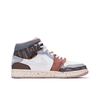 Custom Air Jordan 1 Blue Chocolate Orange Graffiti