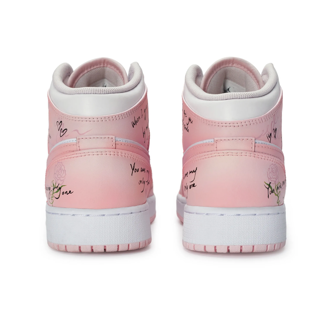 Custom Air Jordan 1 Pink Black Graffiti