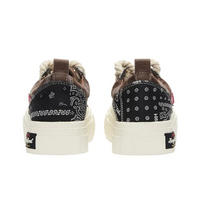 Custom Sneaker Black Dark Brown Checkered Stars