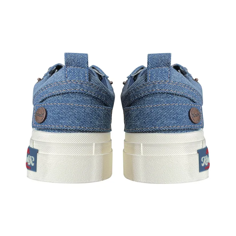 Custom Sneaker Stars Blue Denim Fabric