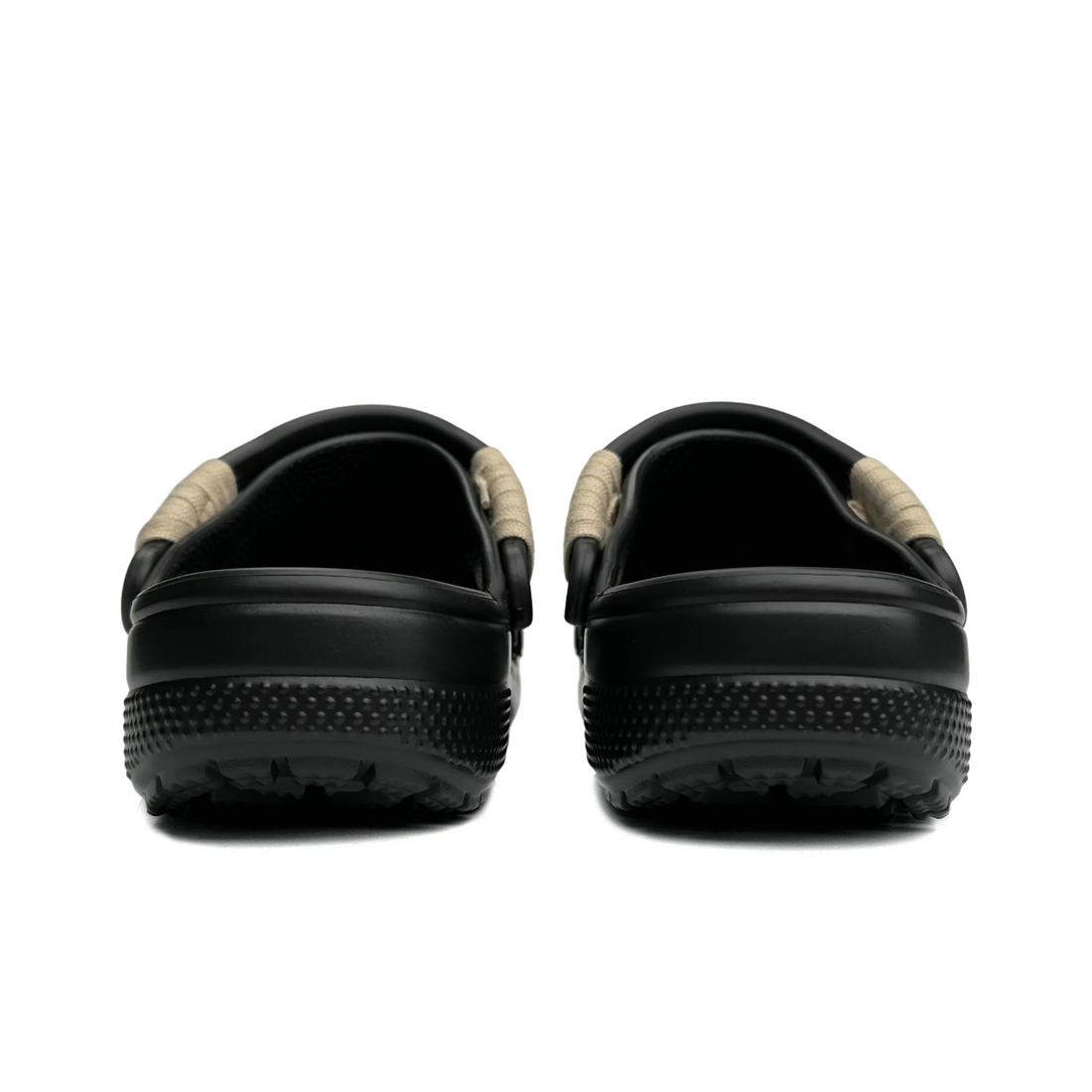 Custom Crocs Black With Khaki Laces