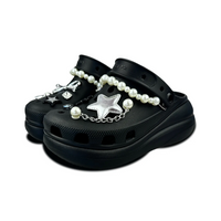 Custom Crocs Black With Star Pearl Accessories