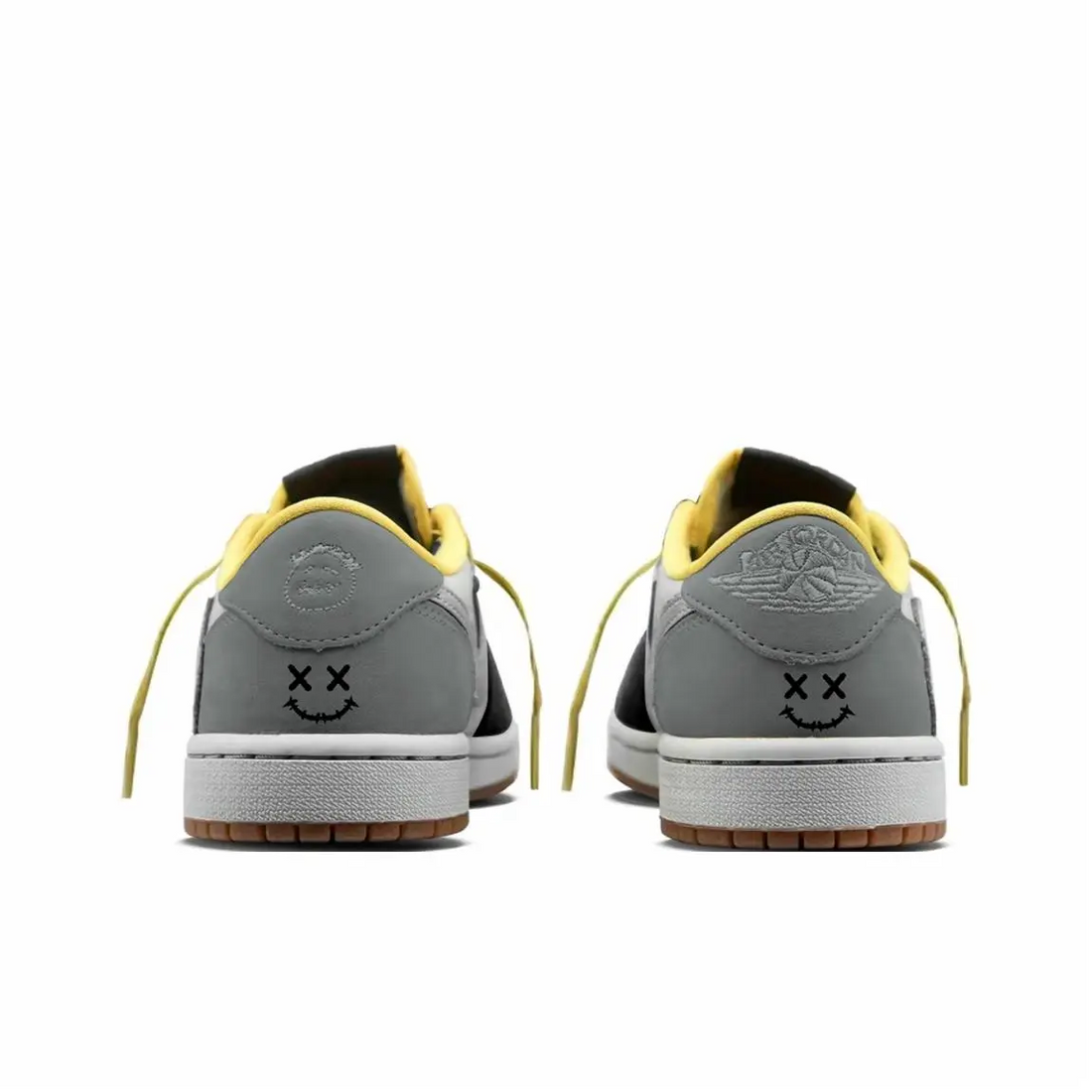 Travis Scott Jordan 1 Custom Jordans Grey Black Yellow Sliver