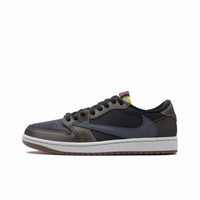Custom Air Jordan 1 Black Brown Dark Grey Reverse Swoosh