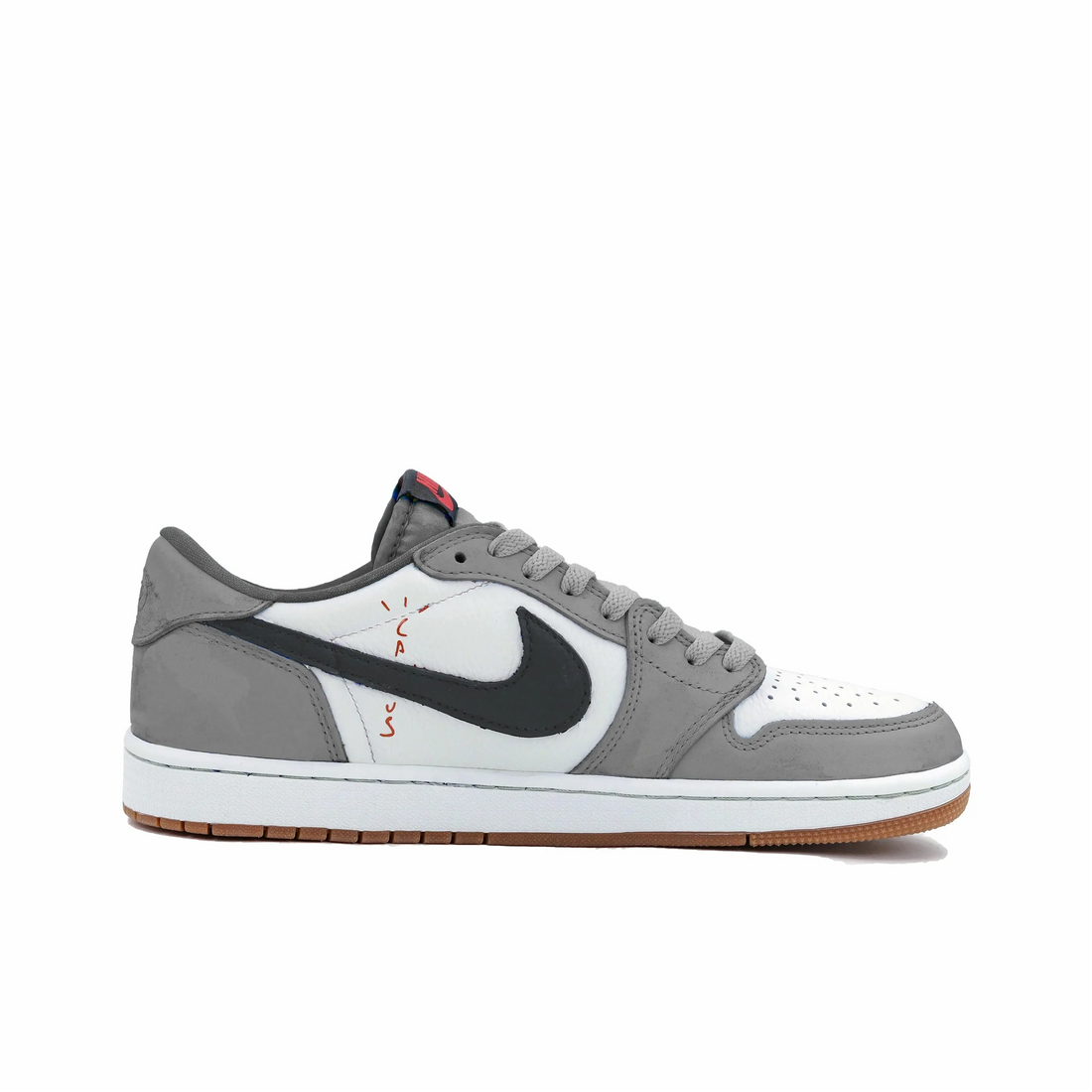 Travis Scott Jordan 1 Custom Jordans Grey White