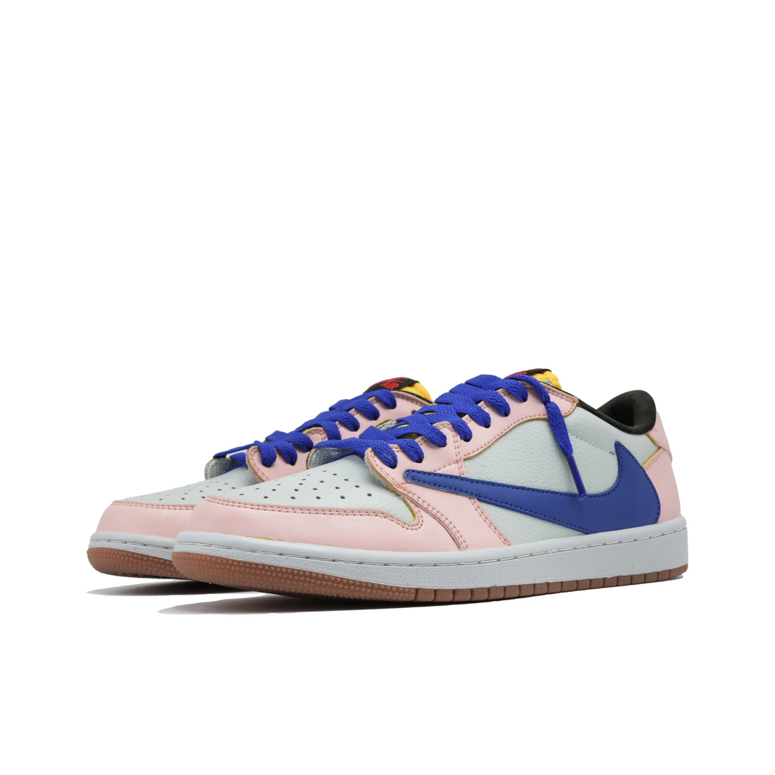 Travis Scott Jordan 1 Custom Jordans Pink Blue Low