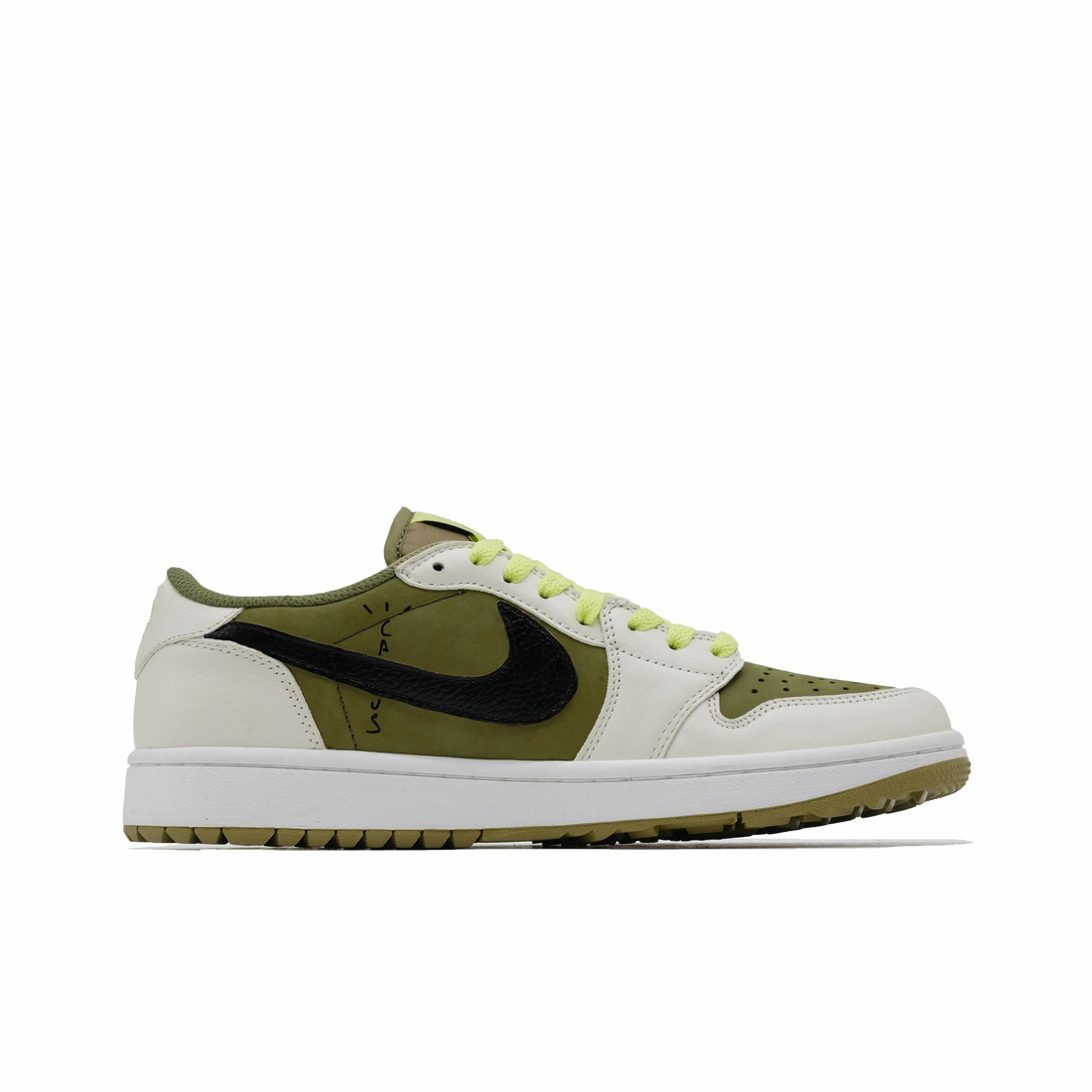 Travis Scott Jordan 1 Custom Jordans Matcha Green Off White