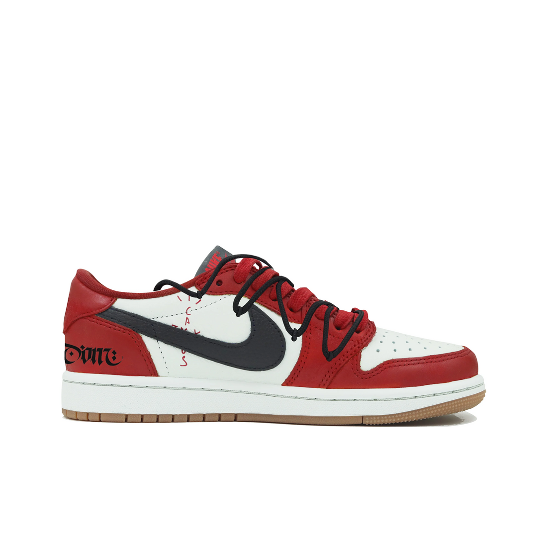 Travis Scott Jordan 1 Custom Jordans Red White Black