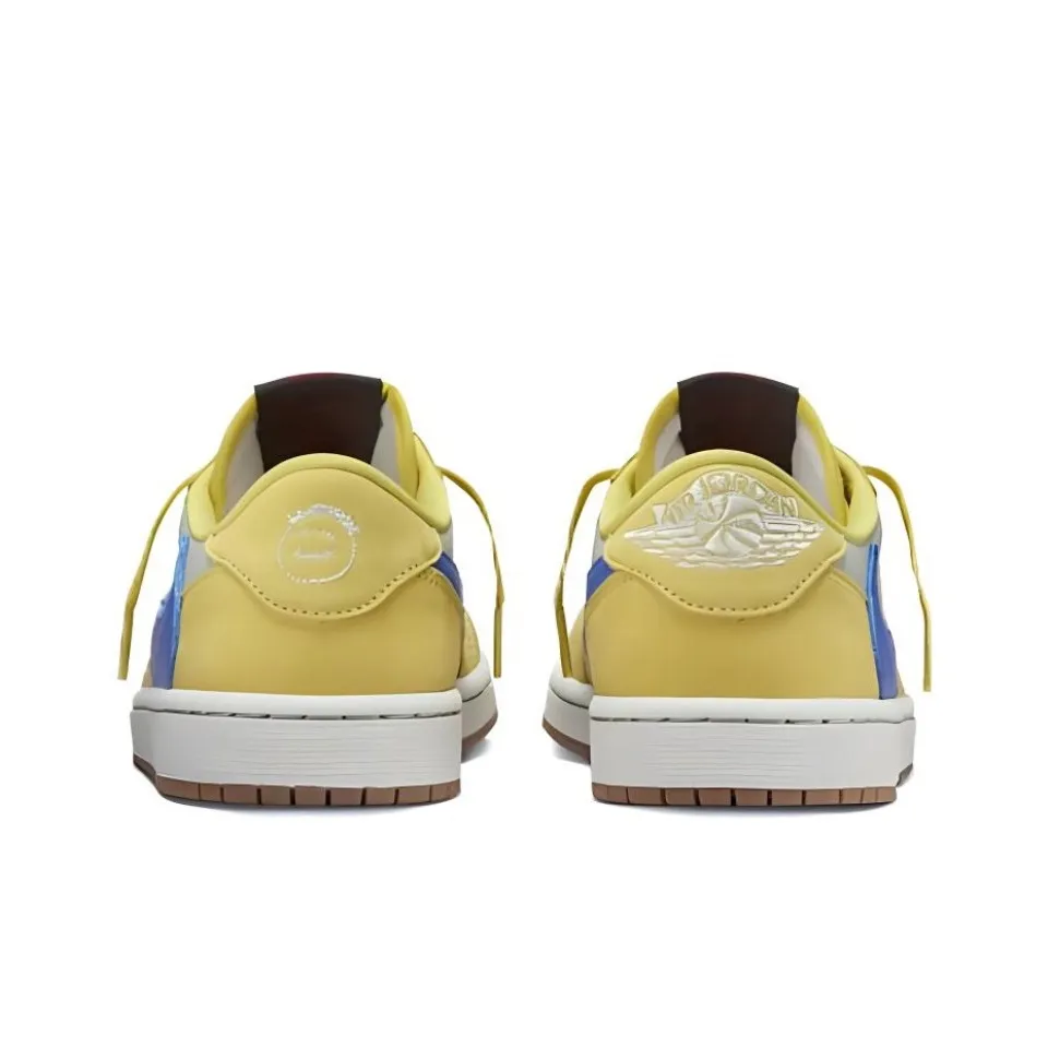 Travis Scott Jordan 1 Custom Jordans Yellow Blue White