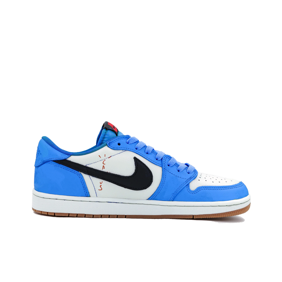 Travis Scott Jordan 1 Custom Jordans Blue White Black Low