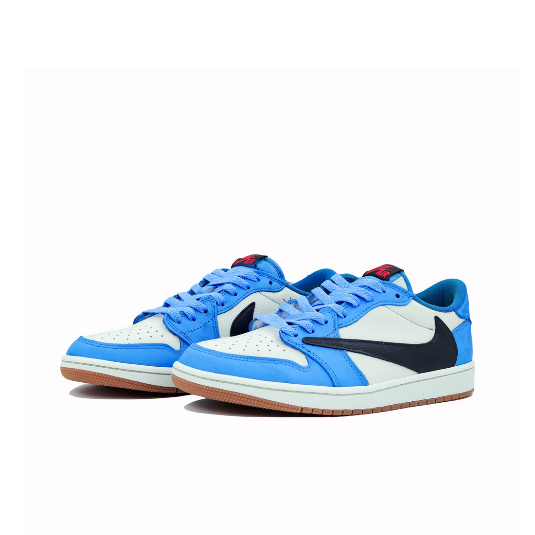 Travis Scott Jordan 1 Custom Jordans Blue White Black Low