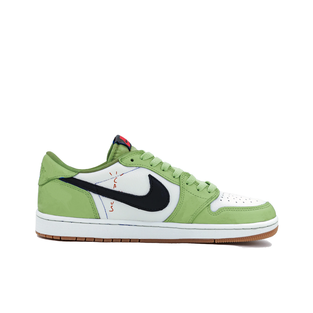 Travis Scott Jordan 1 Custom Jordans Green White Black