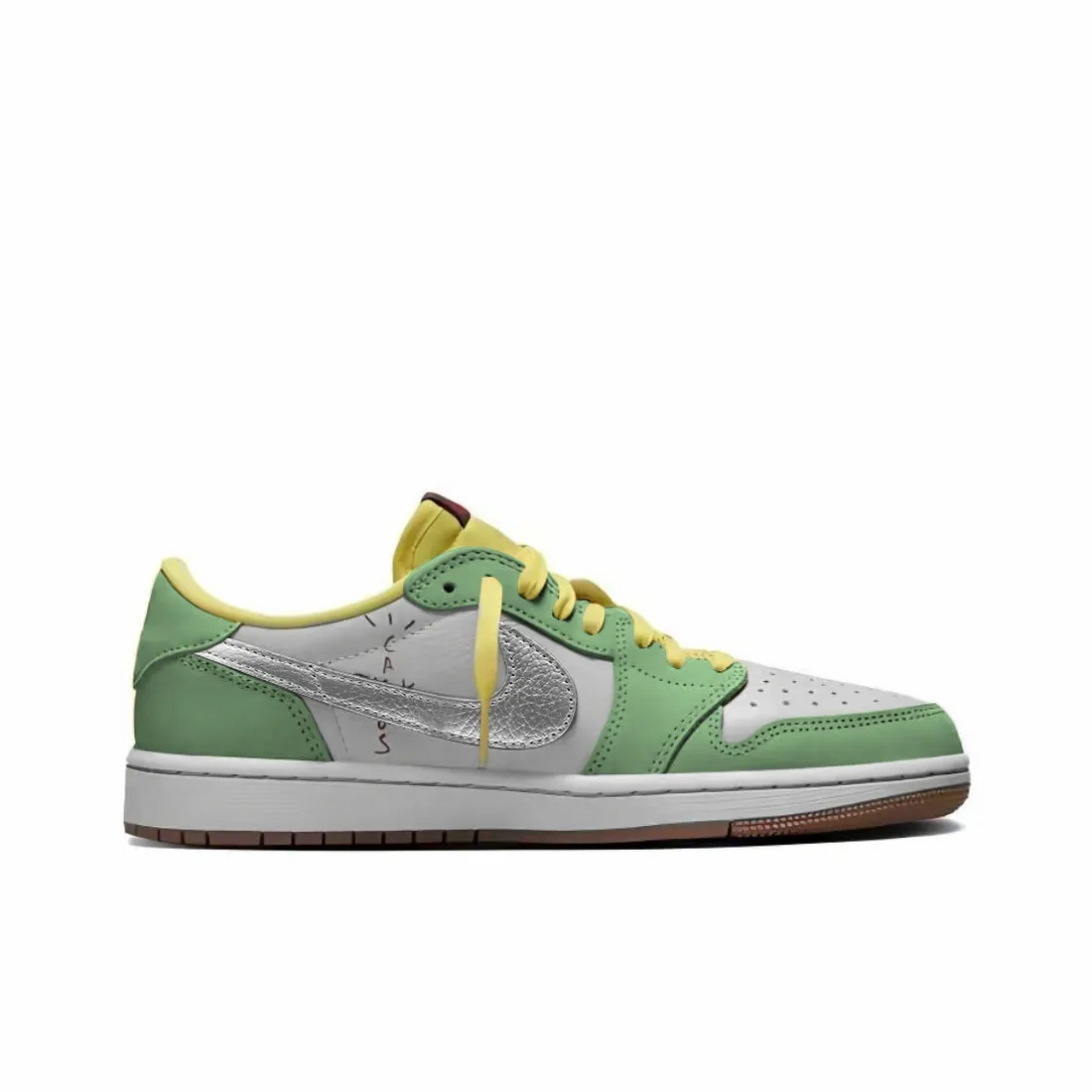 Travis Scott Jordan 1 Custom Jordans Green White Sliver