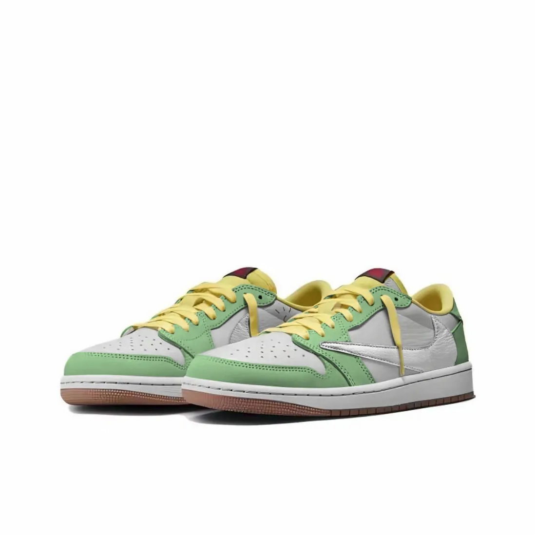 Travis Scott Jordan 1 Custom Jordans Green White Sliver