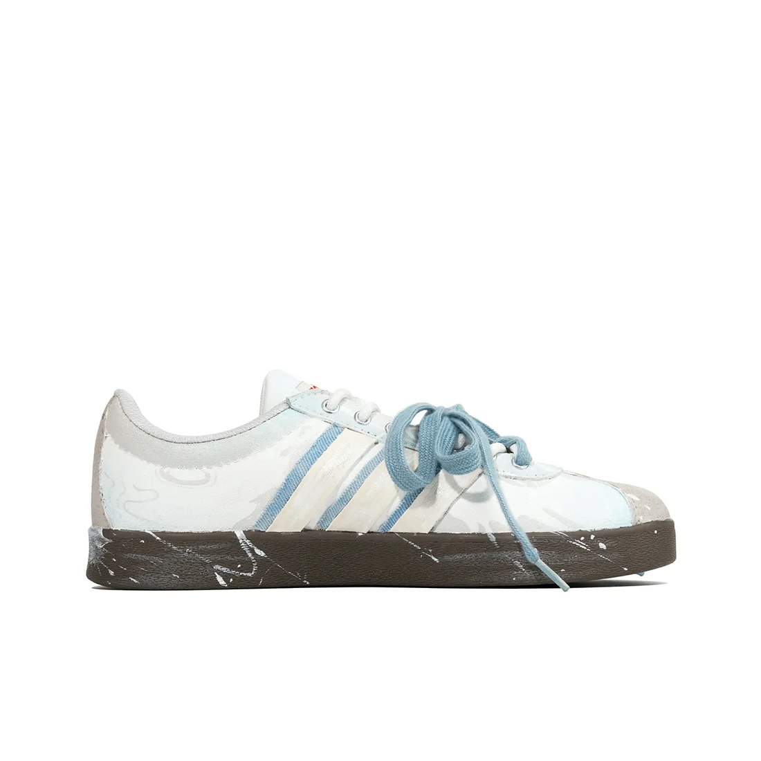 Light Blue White Sfumato Graffiti - Adidas Samba Custom