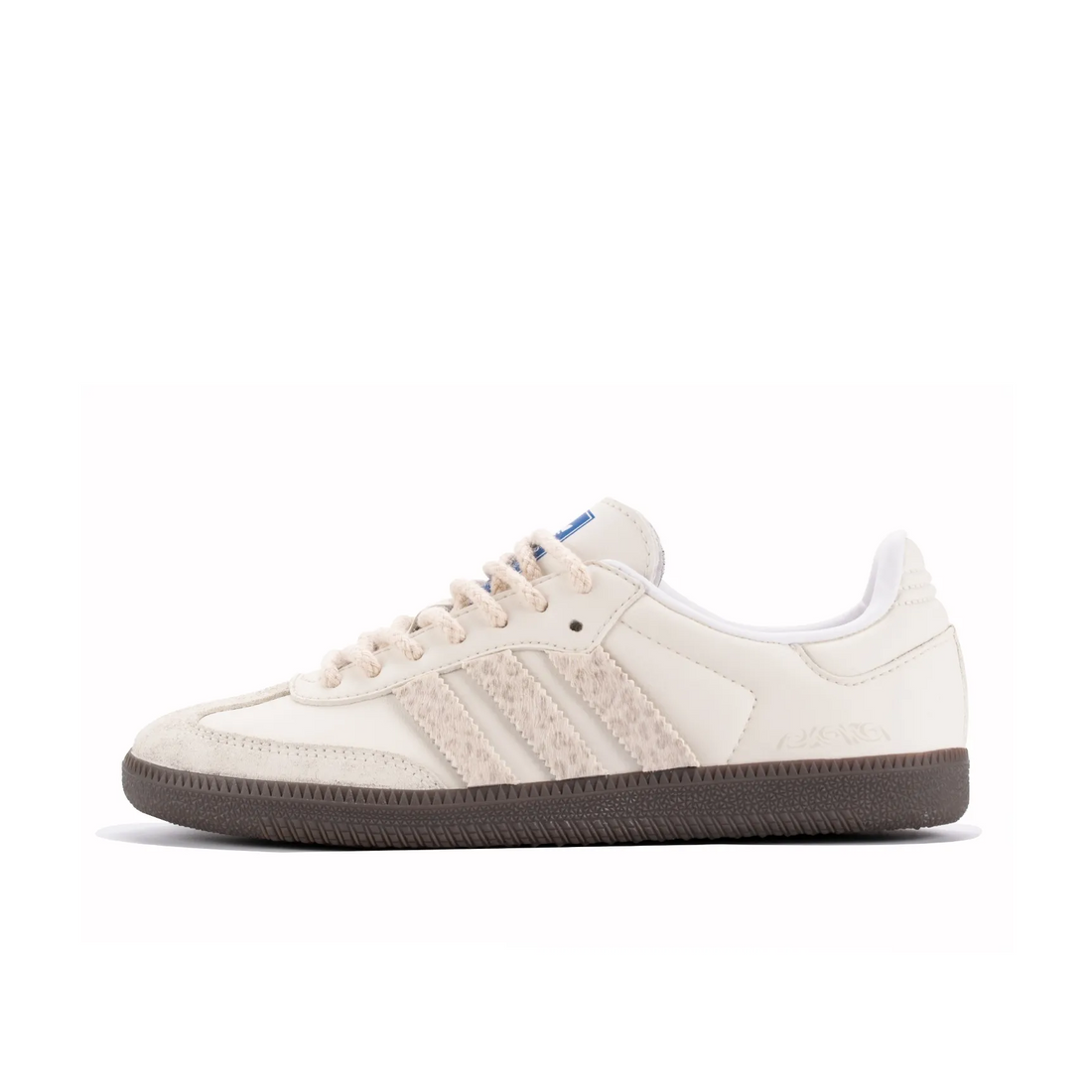 Cream Color With Leopard Print - Adidas Samba Custom