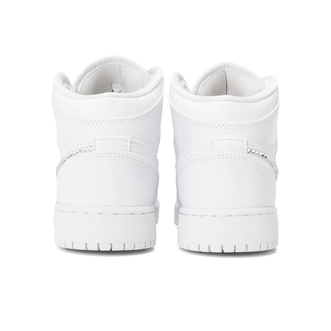 Custom Air Jordan 1 White Diamonds Swoosh