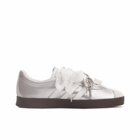 Sliver-grey White Lace Wedding Shoes - Adidas Samba Custom