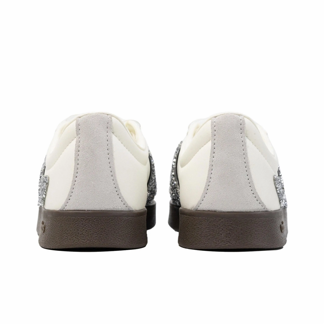 White Sliver-Grey Love Heart - Adidas Samba Custom