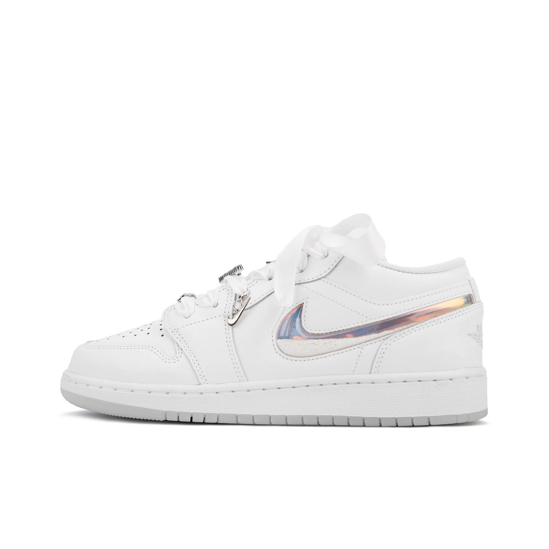 Custom Air Jordan 1 White Jelly Strips Swoosh