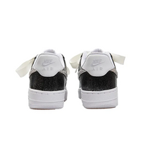 Custom Air Force 1 White Black Gradient Diamonds Swoosh Wedding Shoes